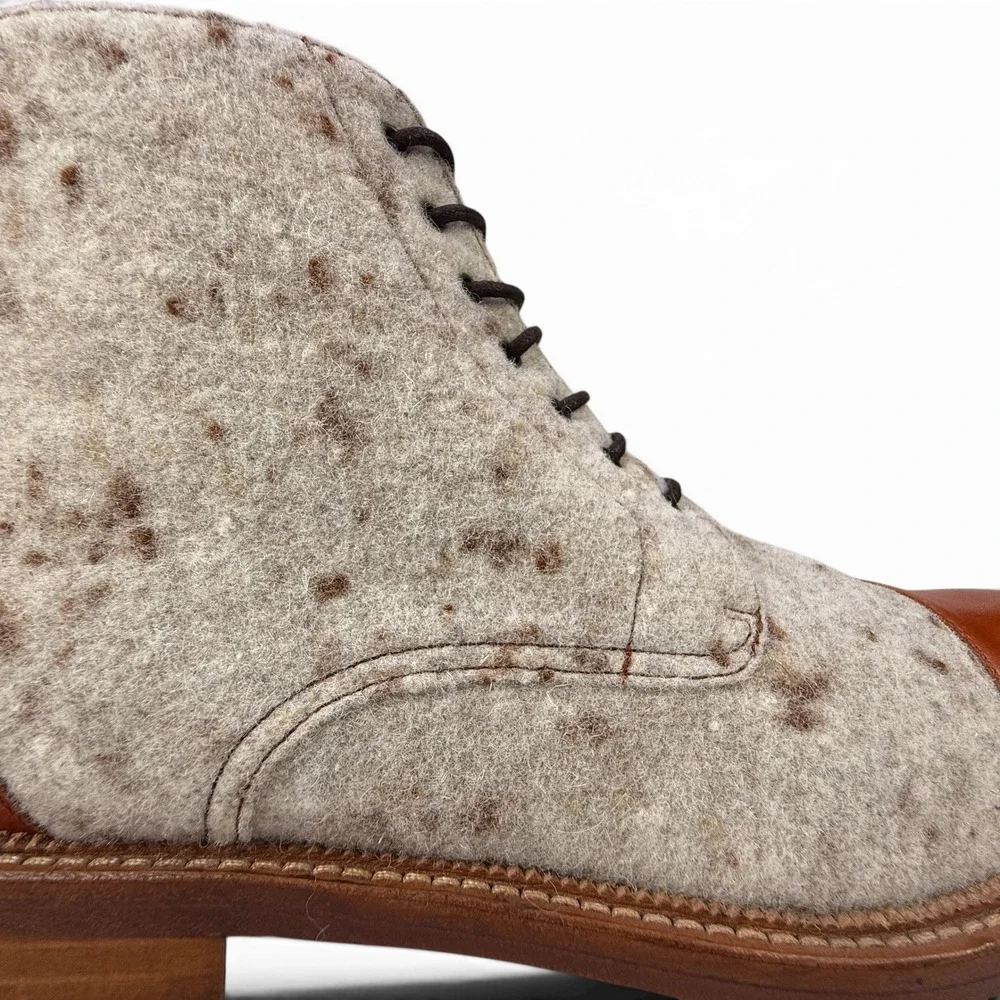 Taft Jack Boot Calico Wool Mens 12 EU 45 Leather Cap Toe Lace Up
